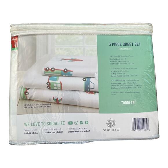 Kids' White and Multicolor Vehicle Print Sheet Set - Picture 4 of 6